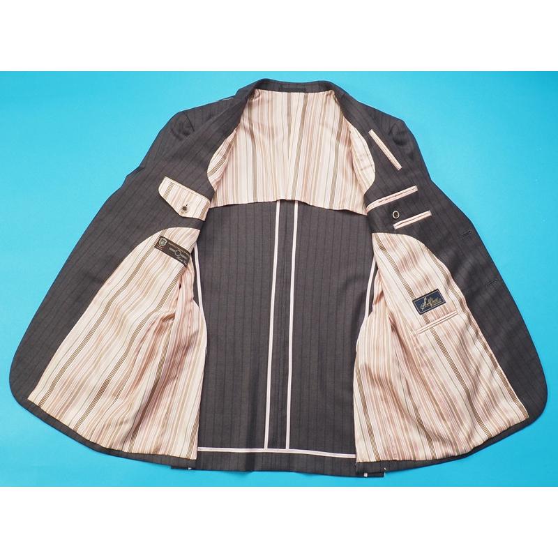 新品19.8万円 オンワード樫山 Selflex 日本製 春秋冬 『DELFINO デルフィノ 伊製生地』スリーピース スーツ A94(A6程度)濃灰 GW9596の画像