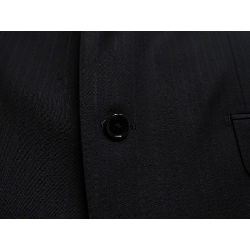 新品12.7万円 オンワード樫山 Gentry Tailor 日本製 10マンス ウール混ギャバジン スリーピーススーツD6/52(AB7)紺 HM2210の画像