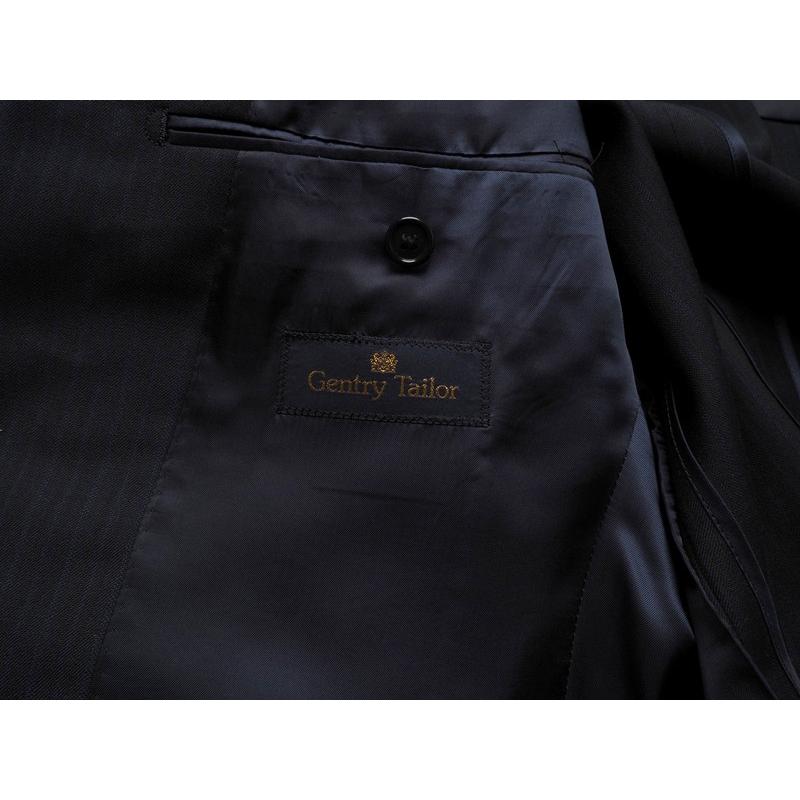新品12.7万円 オンワード樫山 Gentry Tailor 日本製 10マンス ウール混ギャバジン スリーピーススーツD6/54(AB7〜BB7)紺 HM2210の画像