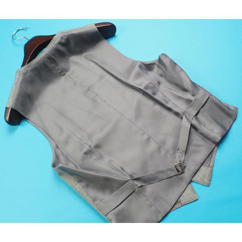 新品17.6万円 オンワード樫山×伊勢丹  The Style Gate  日本製 秋冬ウール100% シャークスキンスリーピーススーツ AB5程度 灰 HW9902の画像