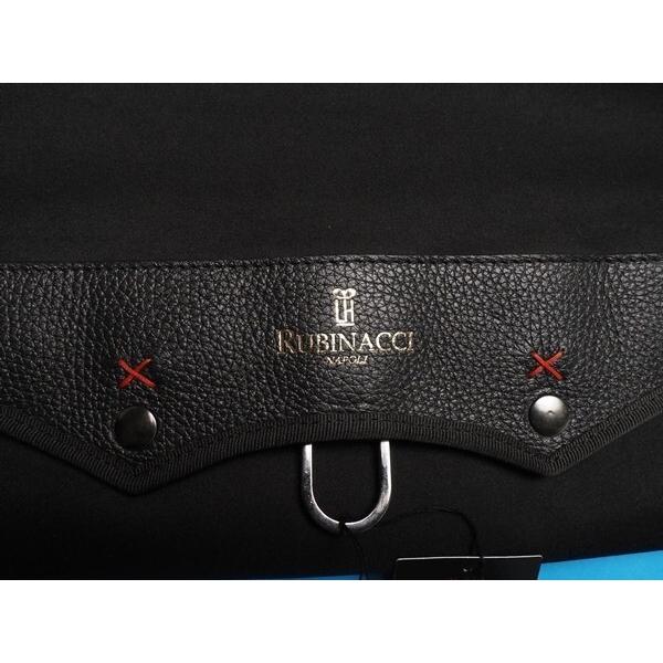 新品定価5.8万円 RUBINACCI ルビナッチ イタリア製 本革レザー切替え ネクタイケース/トラベル収納ケース/クラッチバッグ 黒 IW1699_3