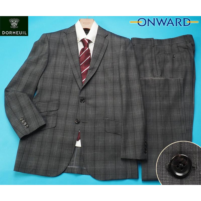 新品20.9万円 オンワード樫山 Royal custom Selflex 日本製 春夏『DORMEUIL AMADEUS ドーメル 英国製生地』スーツ A94(A6程度)灰 NM7361