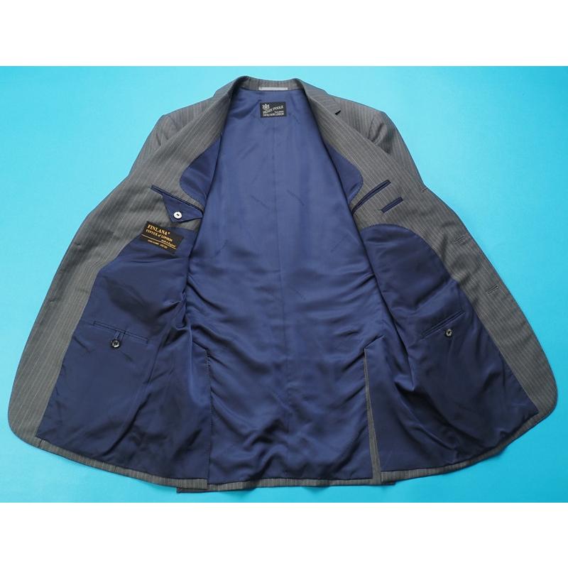 新品定価43.6万 オンワード樫山 Henry Poole ヘンリープール 日本製 春秋『FINTEX of LONDON FINLANA』スリーピーススーツA96(A6)灰 PM9030の画像