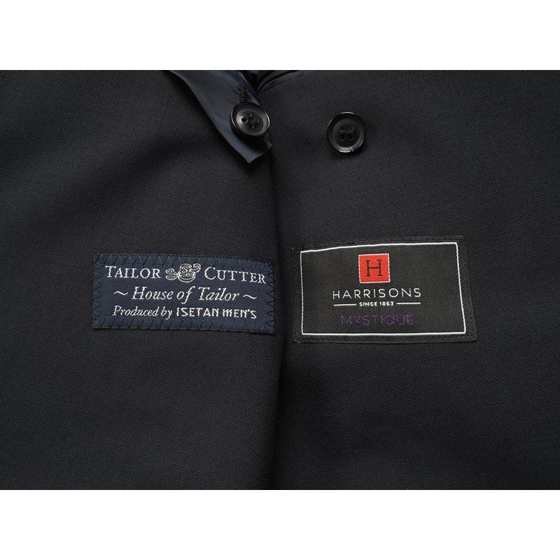 新品定価38.6万円 オンワード樫山×伊勢丹 日本製 春夏『HARRISONS 英国製生地』無地 スリーピーススーツ D6/48(A6程度) 濃紺 SM7609の画像