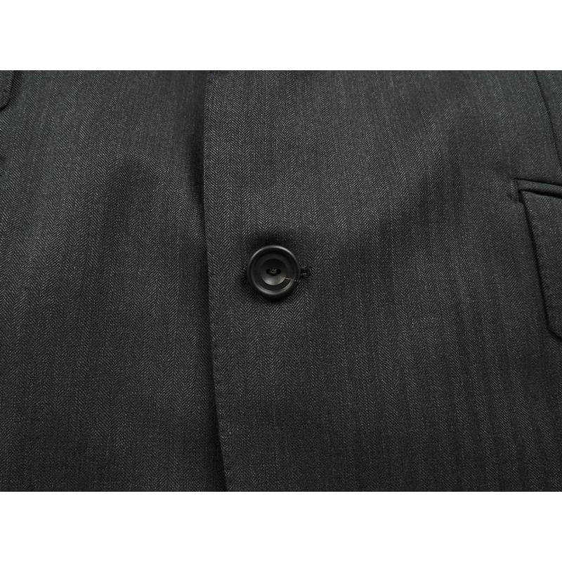 新品 オンワード樫山 Henry Poole ヘンリープール 日本製 尾州ウール100% ヘリンボーンシャドー スリーピース スーツA100(A7程度相当)濃灰 SW2223の画像