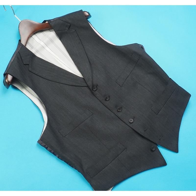 新品 オンワード樫山 Henry Poole ヘンリープール 日本製 尾州ウール100% ヘリンボーンシャドー スリーピース スーツA106(AB8程度相当)濃灰 SW2223の画像