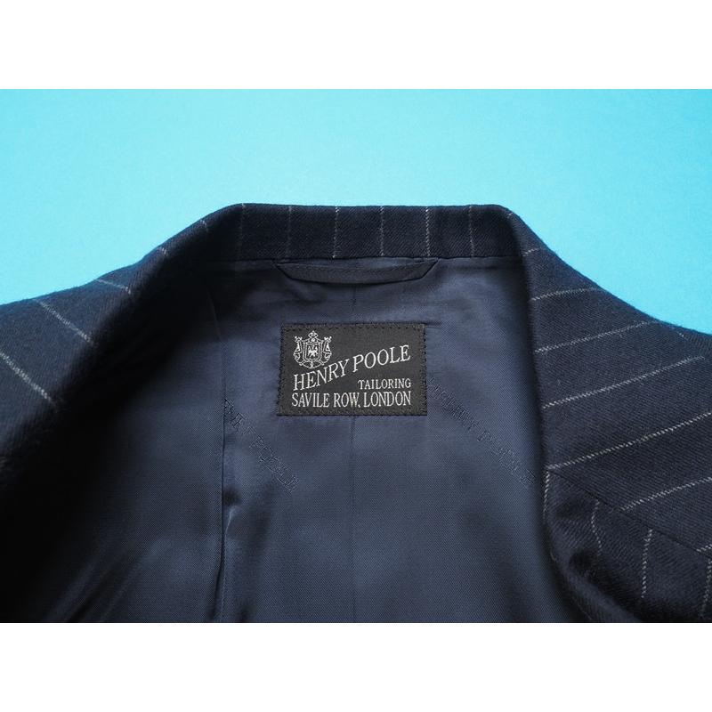 新品38.5万円 オンワード樫山 Henry Poole ヘンリープール 日本製『FINTEX of LONDON 英国生地』スリーピーススーツA96(A6程度)濃紺 SW7615の画像