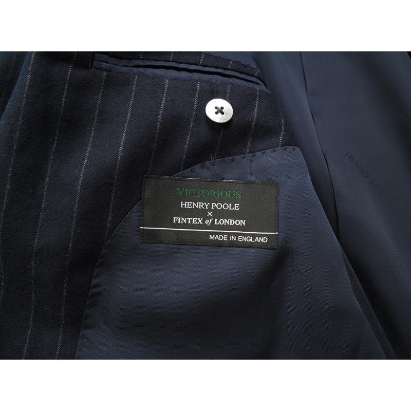 新品38.5万円 オンワード樫山 Henry Poole ヘンリープール 日本製『FINTEX of LONDON 英国生地』スリーピーススーツA96(A6程度)濃紺 SW7615の画像