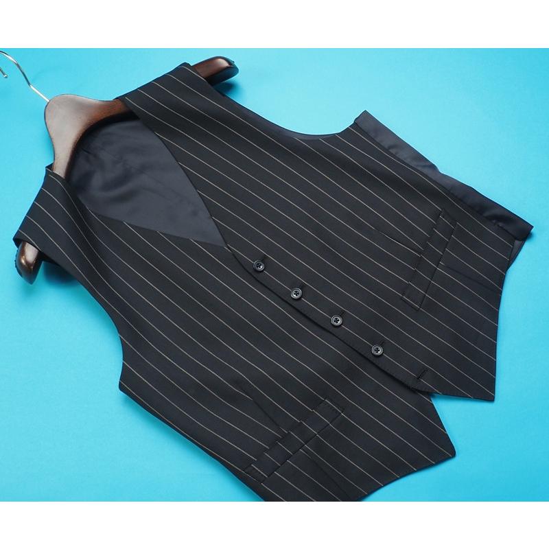 新品14.1万円 オンワード樫山 STYLE&MORE 日本製 秋冬『LASSIERE MILLS 英国生地』カルゼ スリーピーススーツA98(A6〜AB6程度)濃紺 SW9431の画像
