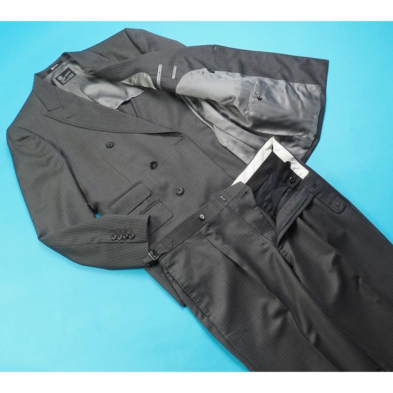 新品33万円 オンワード樫山 Henry Poole ヘンリープール 日本製 春秋『Ermenegildo Zegna ゼニア Condotti』スーツA96(AB6程)灰 YM7436の画像