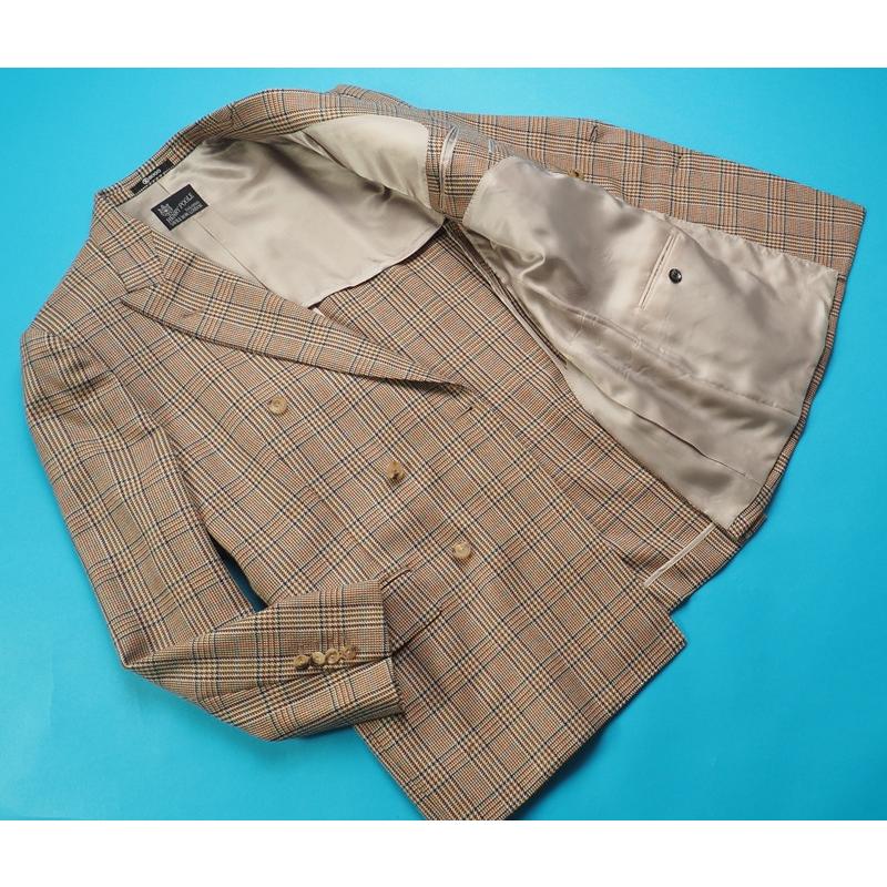 新品定価25.3万円 オンワード樫山 Henry Poole ヘンリープール 日本製『ヘンリープールチェック』ジャケット A96(A6程度)ベージュ YM7437の画像