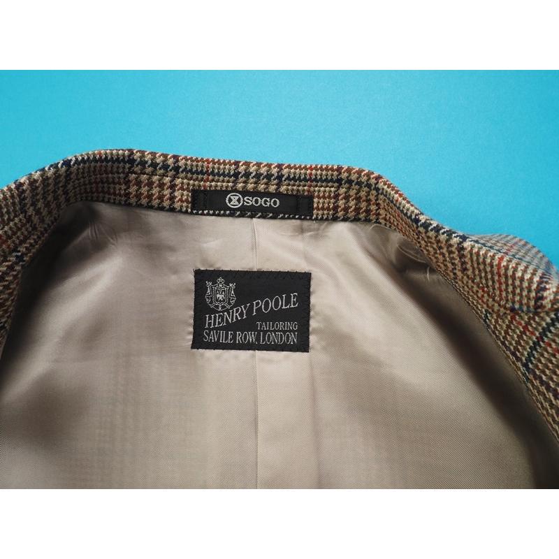 新品定価25.3万円 オンワード樫山 Henry Poole ヘンリープール 日本製『ヘンリープールチェック』ジャケット A96(A6程度)ベージュ YM7437の画像