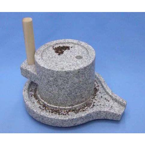 石臼 石うす 碾き臼 挽き臼 みかげ石皿型挽き臼 18型 そば粉 米 お茶 