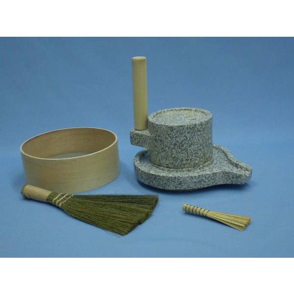 挽き臼用 3点セット （ふるい・ミニ竹ハケ・い草粉ホーキ） 粉ふるい