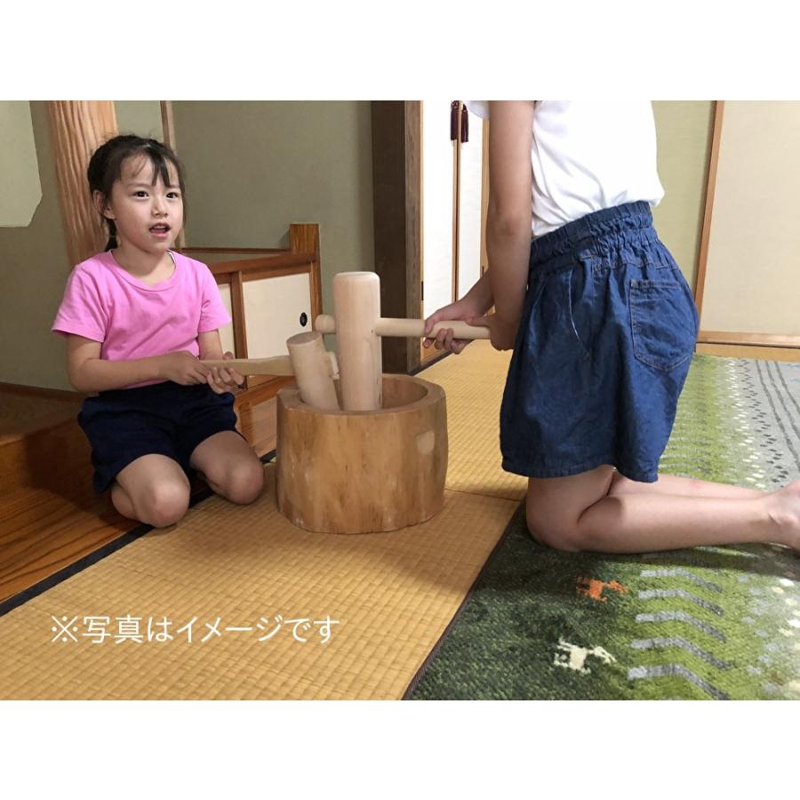 餅つき 臼 杵 木製 セット 1升 木製臼キネセット1升用（北海道の天然木 