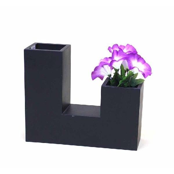 木製花器・造花台・フラワースタンド コの字2挿し口タイプ : 木製