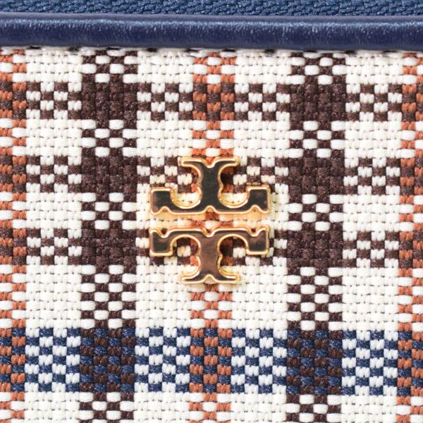 トリーバーチ カードケース TORY BURCH チェック柄 キャンバス レザー ブレイク ロゴ ダブルジップ カードケース 定期入れ 小銭入れ ケース マルチ 156123 TORY BURCH（トリーバーチ） カードケース チェック柄 キャンバス