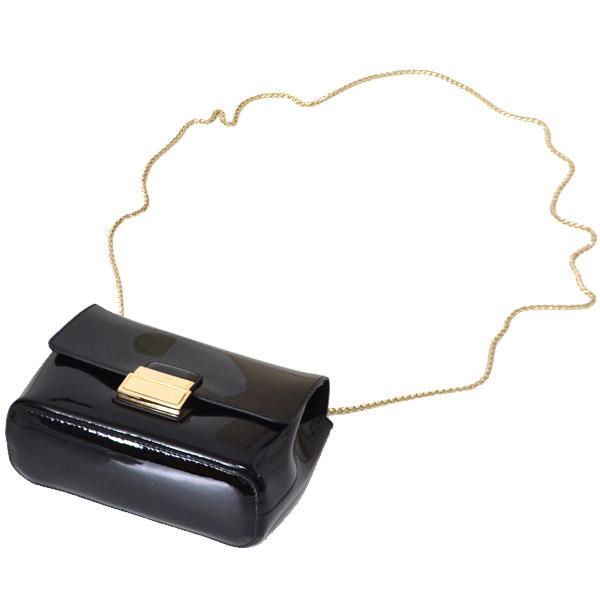 フルラ バッグ FURLA パテントレザー ミニ チェーン ショルダーバッグ ブラック 214934_2
