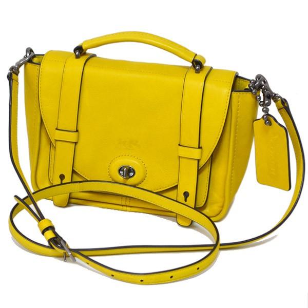 希少 コーチ メッセンジャーバッグ ブリーカー ブルックリン 2way イエロー COACH（コーチ） バッグ ブリーカー レザー ブルックリン