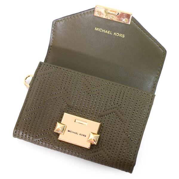 マイケルコース コンパクト財布 MICHAEL KORS レザー スタッズ 