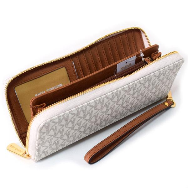 新品未使用品☆マイケルコース☆長財布 キャンバス×ゴールドプレート MICHAEL KORS（マイケルコース） コンパクト財布 コーティング