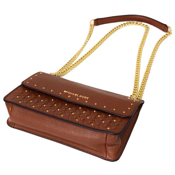 マイケルコース バッグ MICHAEL KORS ペブルレザー キャシー スタッズ クロスボディ 2WAY ショルダー ハンドバッグ ブラウン 35H8GY8C1T MICHAEL KORS（マイケルコース） バッグ ペブルレザー キャシー