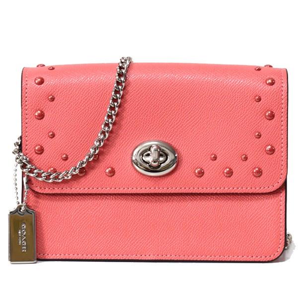 コーチ バワリー バッグ Coach クロスグレインレザー バワリー スタッズ ターンロック レディースファッション チェーン コーラル クロスボディー ブランド専門店 ショルダーバッグ 斜めがけ アウトレット365