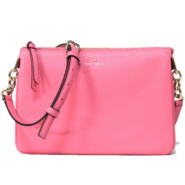 ケイトスペード バッグ katespade ぺブルレザー 斜めがけ クロスボディ ショルダー バッグ ピンク 5503