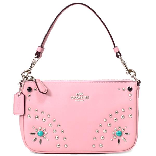 COACH（コーチ） マルチポーチ グラブタン レザー ターコイズ スタッズ 