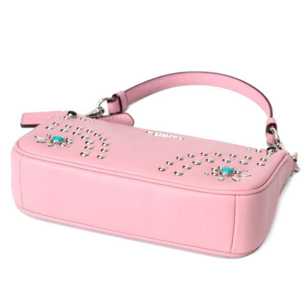 コーチ マルチポーチ COACH グラブタン レザー ターコイズ スタッズ