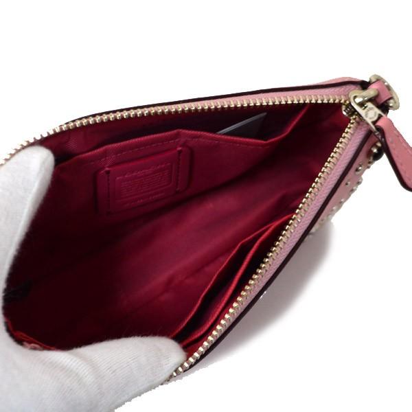 コーチ マルチポーチ COACH グラブタン レザー ターコイズ スタッズ