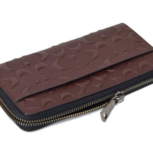 COACH（コーチ） 長財布 エンボスド シグネチャー クロスグレーン
