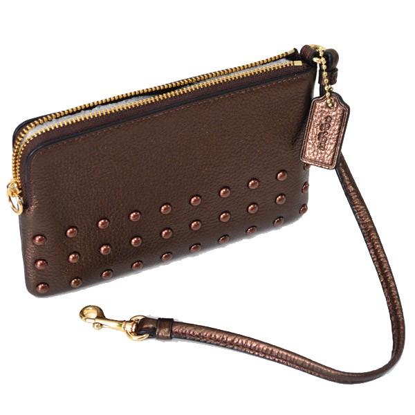 COACH（コーチ） マルチポーチ レザー ラッカーリベット コーナー 