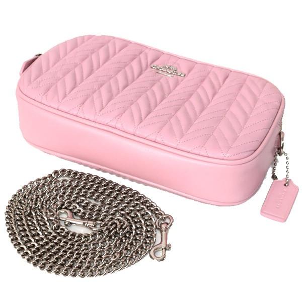 コーチ バッグ COACH カーフレザー キルティング チェーン ダブルファスナー 2WAY クラッチ クロスボディー 斜めがけ ショルダーバッグ カーネーション 72998 COACH（コーチ） バッグ カーフレザー キルティング チェーン ダブル