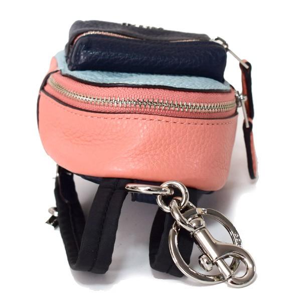 COACH コーチ キーホルダー ペブルレザー カラーブロック