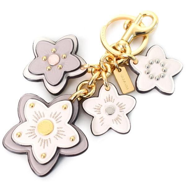 代引き人気 ミックス ワイルドフラワー スムースレザー Coach キーホルダー コーチ お花のモチーフがとってもキュート アップリケ グレーバーチ キーホルダー バッグチャーム キーリング 財布 帽子 ファッション小物 Www Troop Com Mx