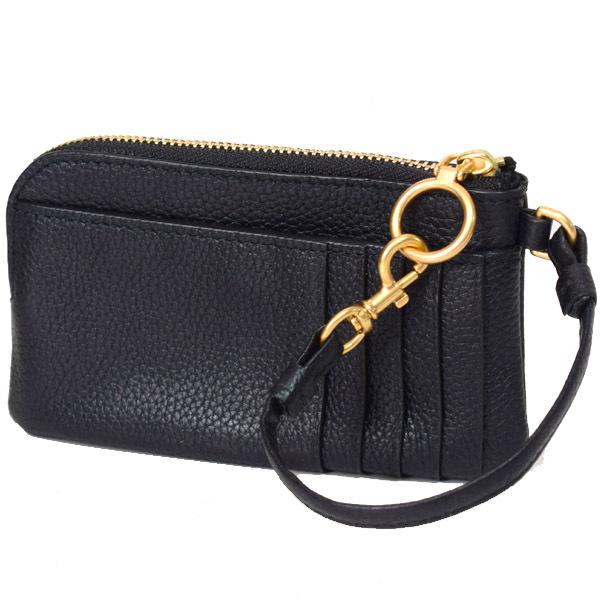 TORY BURCH ブラック レザー キーケース（ショッパー付き） ギフトにも最適◎【TORY BURCH】ロビンソン ペブルド キーケース (Tory
