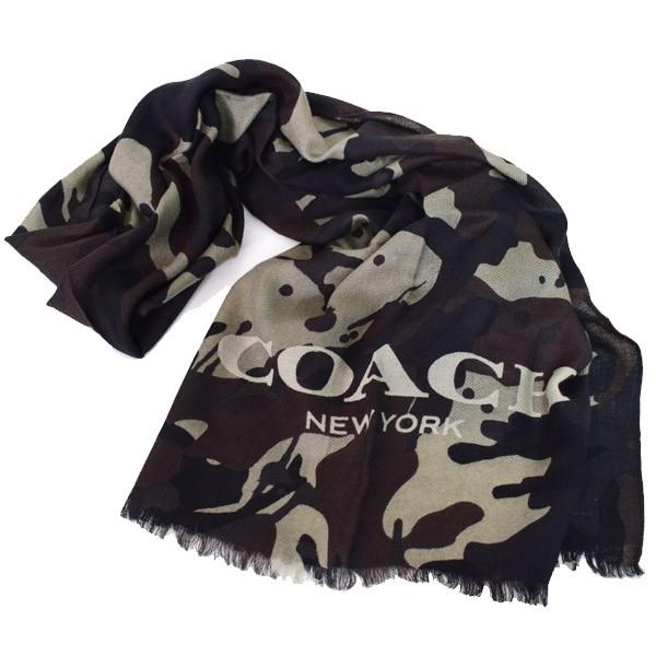 COACH 迷彩柄 ストール COACH コーチ ストール メンズ ウール カモフラージュ 迷彩柄 プリント