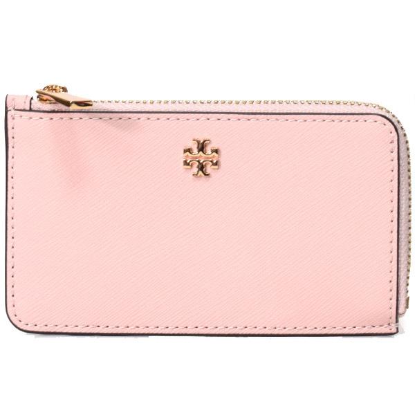 トリーバーチ カードケース TORY BURCH サフィアーノレザー エマーソン ロゴ ジップ L字 カードケース 定期入れ 小銭入れ コインケース ピンククオーツ 80903