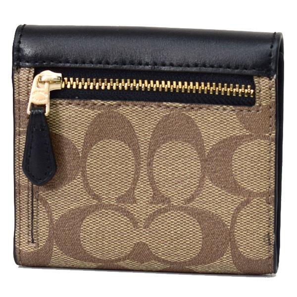 87589  コーチ　三つ折り財布　スカーレット×ブラウンシグネチャー COACH（コーチ） 《クーポン》コーチ 三つ折り財布 レディース