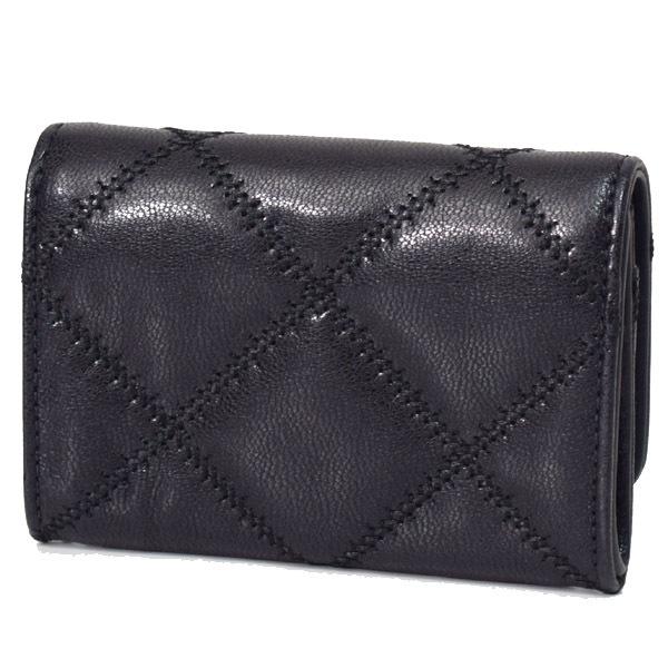 トリーバーチ カードケース TORY BURCH レザー ウィラ キルティング ロゴ 定期入れ 名刺入れ ステッチ 二つ折り カードケース ミニ ウォレット ブラック 87866 TORY BURCH（トリーバーチ） カードケース レザー ウィラ キルティング