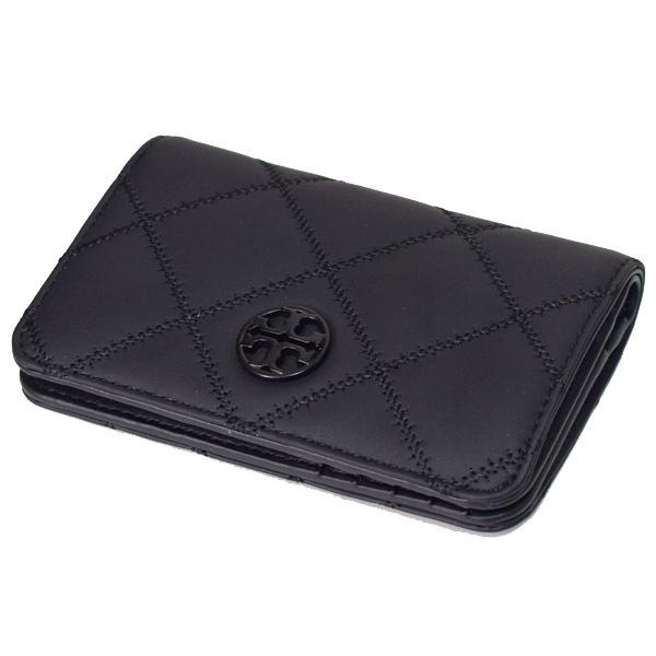 TORY BURCH（トリーバーチ） キルティング ウィラ二つ折り財布 ブラック TORY BURCH（トリーバーチ） 財布 レザー キルティング マット ウィラ
