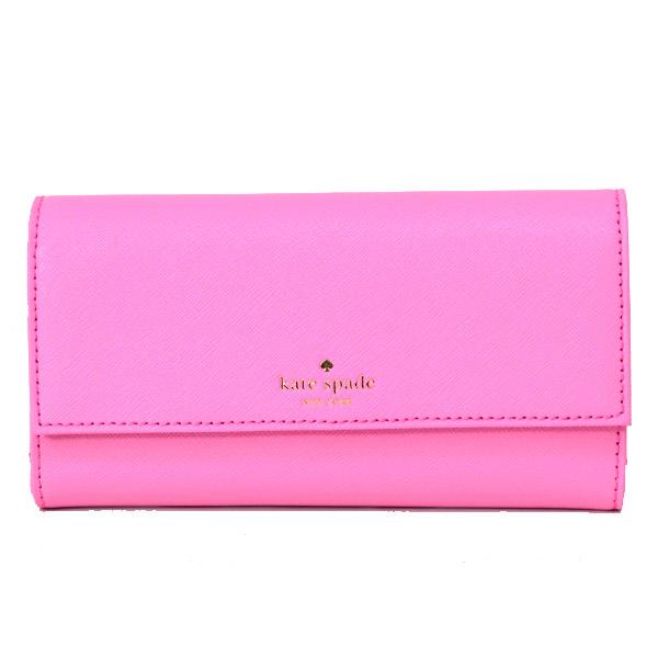 ケイトスペード 小物 katespade コーティングレザー iPhone6/6s専用 三つ折り ウォレット 長財布 ルージュピンク 8ARU1593｜outlet365