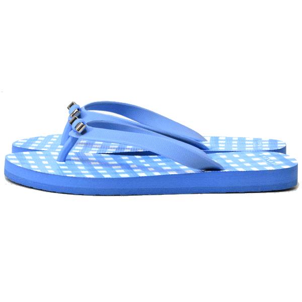 COACH（コーチ） サンダル リボン チェック サンダル ブルー 6M A5865