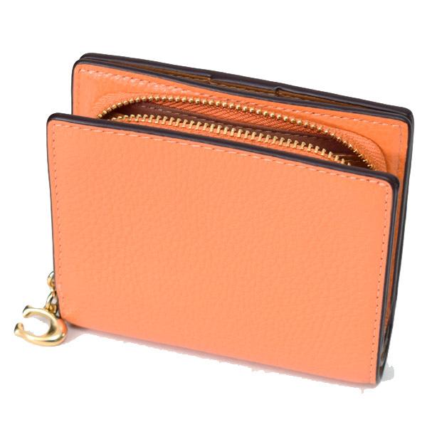 COACH（コーチ） 財布 ぺブルレザー ロゴチャーム スナップ ウォレット