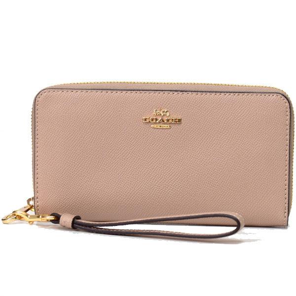 コーチ 長財布 COACH クロスグレインレザー ロゴ リストレット