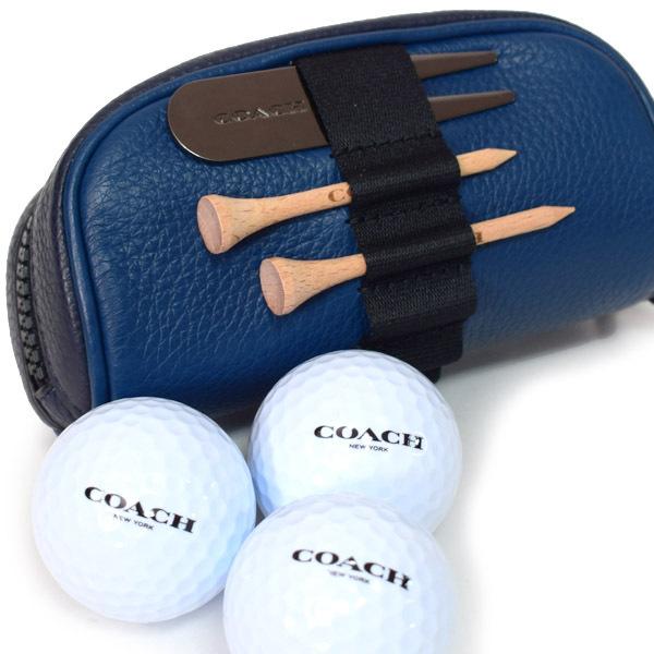 COACH コーチ ゴルフキット ぺブルレザー ロゴ カラビナ付き