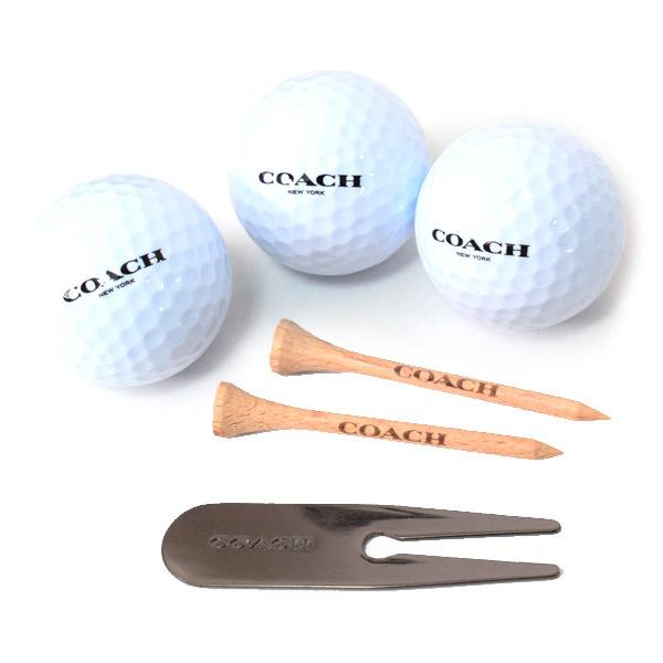 COACH コーチ ゴルフキット ぺブルレザー ロゴ カラビナ付き