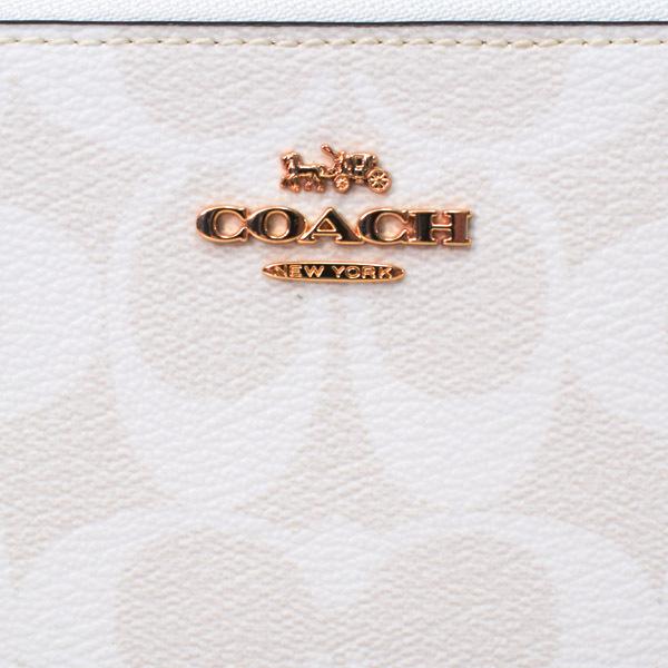 コーチ C4452 ホワイト レザー 長財布 リストレット付 COACH（コーチ） 長財布 コーティングキャンバス スムースレザー