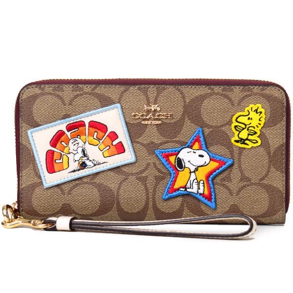 COACH PEANUTS スヌーピー 長財布 C4598 COACH（コーチ） 長財布 コーティングキャンバス ぺブルレザー
